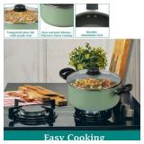Mainstays 7 Piece Nonstick Aluminum Cookware Set, Green