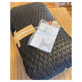 All Weather Outdoor Ottomans Set with Sturdy Metal Legs