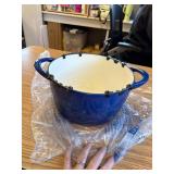 $81 Tramontina Cast Iron 7-Qt Dutch Oven-Classic Blue/ gold with Lid