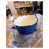 $81 Tramontina Cast Iron 7-Qt Dutch Oven-Classic Blue/ gold with Lid