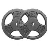 $55 Athletic Works 50LB Cast Iron Set, 2x25LB, 1-inch Holes