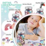 Bokon Reward Jar for Kid, 3 Pcs Coin Jars, 200 Wooden Tokens
