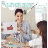 Bokon Reward Jar for Kid, 3 Pcs Coin Jars, 200 Wooden Tokens