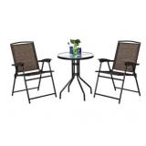 $140 Costway 3 -Piece Patio Conversation Set with Brown