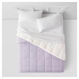 $50 F/Q Faux Shearling Reversible Comforter Light Purple - OEKO-TEX