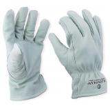 Cold Weather Work Gloves, Fleece Lined Cowhide, Medium, 2 Pairs