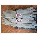 Cold Weather Work Gloves, Fleece Lined Cowhide, Medium, 2 Pairs
