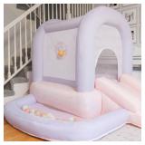 $180 Bounceland Mini Bounce House with Ball Pit - Cotton Candy