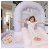 $180 Bounceland Mini Bounce House with Ball Pit - Cotton Candy