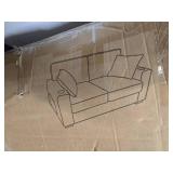 Gray 2 Seater Sofa with Cupholders and Decorative Pillows