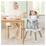 $190 Babyjoy 8-in-1 High Chair Convertible Booster Seat Gray/White