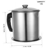 Stainless Steel Oil Filter Pot Grease Separator Jar Strainer