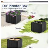 $107 2-in-1 Patio Umbrella Base Planter in Black with Wheels