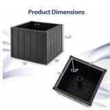 $107 2-in-1 Patio Umbrella Base Planter in Black with Wheels