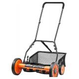 $95 VEVOR Push Reel Lawn Mower, 18", 1.37-2.44 in Adjustable Height