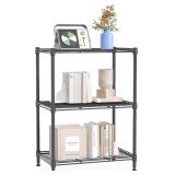 IZEUK 3 Tier Steel Shelf, 450LBS (17.7"W x 11.8"D x 26.3"H, Grey)