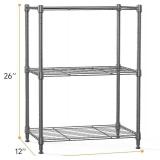 IZEUK 3 Tier Steel Shelf, 450LBS (17.7"W x 11.8"D x 26.3"H, Grey)