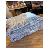 (Larger than pictured) Washable Moroccan Area Rug, Grey & Blue