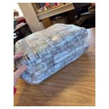 (Larger than pictured) Washable Moroccan Area Rug, Grey & Blue