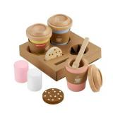 Fisher-Price Wooden Coffee Set, 15-Piece Cafe Playset, Ages 3-5