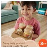 Fisher-Price Wooden Coffee Set, 15-Piece Cafe Playset, Ages 3-5