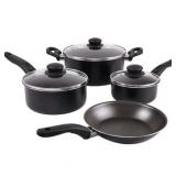 Mainstays 7 Pc Non-Stick Aluminum Cookware Set, Black