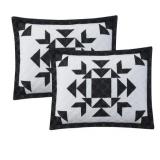 Mainstays 7 Piece Black & White Quilt Set with Sheets, Full