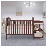 $199 Dream On Me Anna 3-in-1 Crib & Changing Table, Espresso