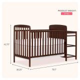 $199 Dream On Me Anna 3-in-1 Crib & Changing Table, Espresso