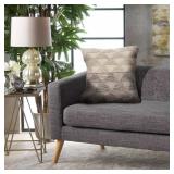 Eclectic Grey Geometric Hypoallergenic 18 in. Throw Pillow