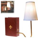 Wooden Bookshelf Lamp with Bulb, Vintage Book Sconce, Classic