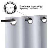 ChrisDowa Blackout Curtains 120L, Grommet, Greyish White