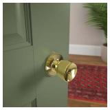 First Secure by Schlage Keyed Entry Knob, Bright Brass Finish