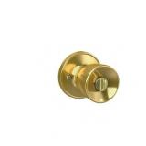 First Secure by Schlage Keyed Entry Knob, Bright Brass Finish