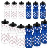 12 Pcs Reusable Sports Squeeze Water Bottles Black/White