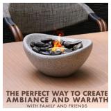 $120 NORDHAUS Table Top Fire Bowl Concrete Fire Pit