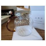 Glass Pitcher with Lid, 47 oz, Hand Blown, Heat Resistant