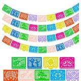 2 pack!! 68ft Mexican Party Banners, 9 Patterns Plastic Papel Picado