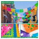2 pack!! 68ft Mexican Party Banners, 9 Patterns Plastic Papel Picado