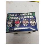 Vintage Woodland Pinecone Christmas Ornaments Set of 4
