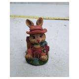 Vintage Hinged Bunny House Poly Stone Sculpture