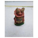 Vintage Hinged Bunny House Poly Stone Sculpture