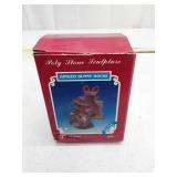 Vintage Hinged Bunny House Poly Stone Sculpture