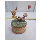 Vintage Musical Figurine - Children on Seesaw with Balloons