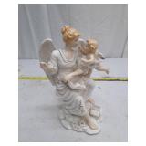 Vintage Porcelain Angel Figurine with Cherubs and Violin