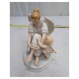 Vintage Porcelain Angel Figurine with Cherubs and Violin