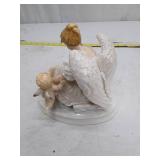 Vintage Porcelain Angel Figurine with Cherubs and Violin