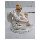 Vintage Porcelain Angel Figurine with Children