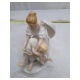 Vintage Porcelain Angel Figurine with Children