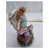 Vintage Garden Angel Figurine with Children